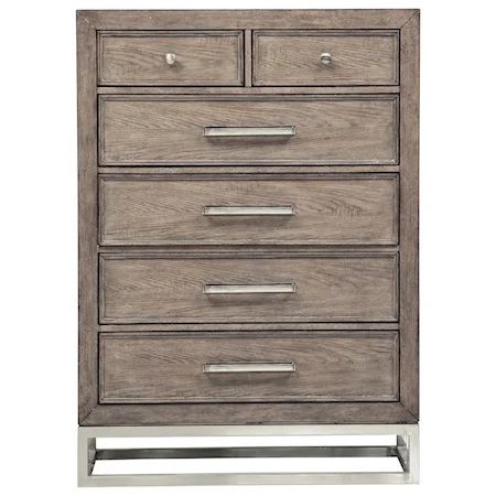 6 Drawer Chest with Chrome Base and Hardware